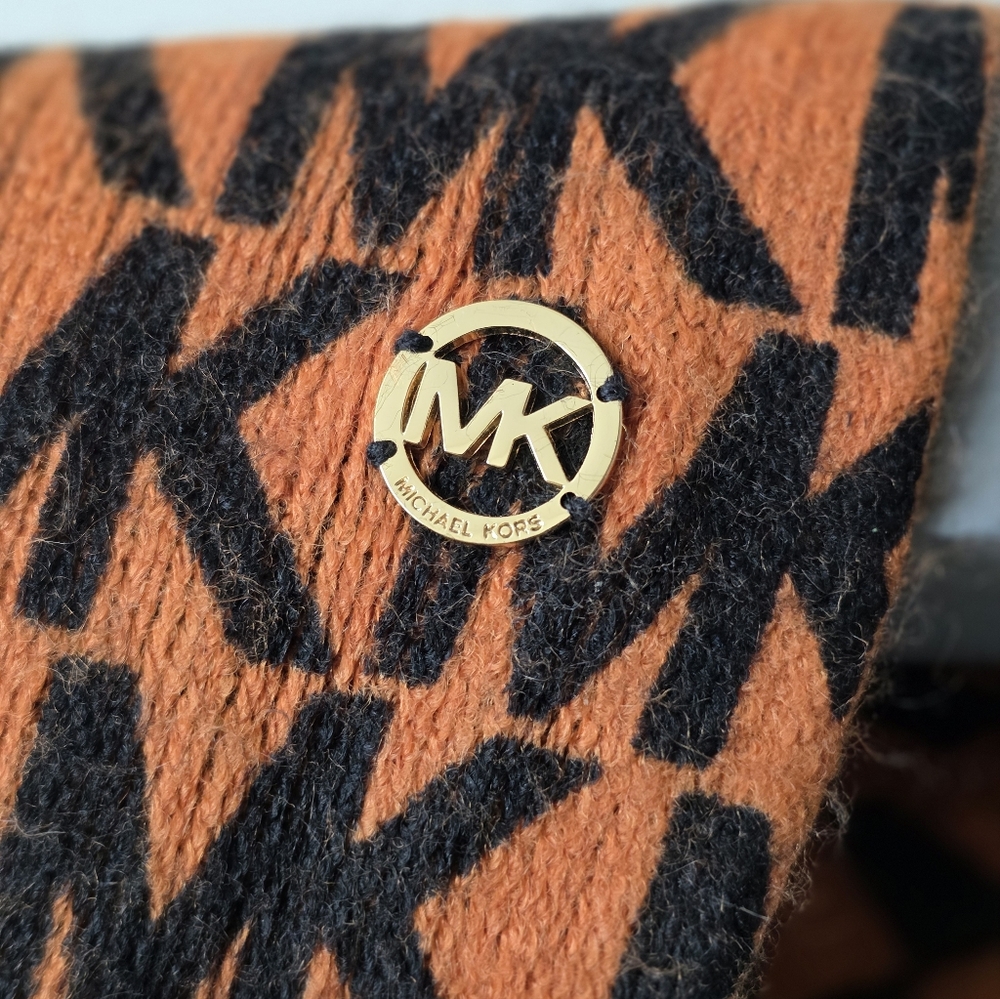 Michael Kors Bold Orange and Black Scarf